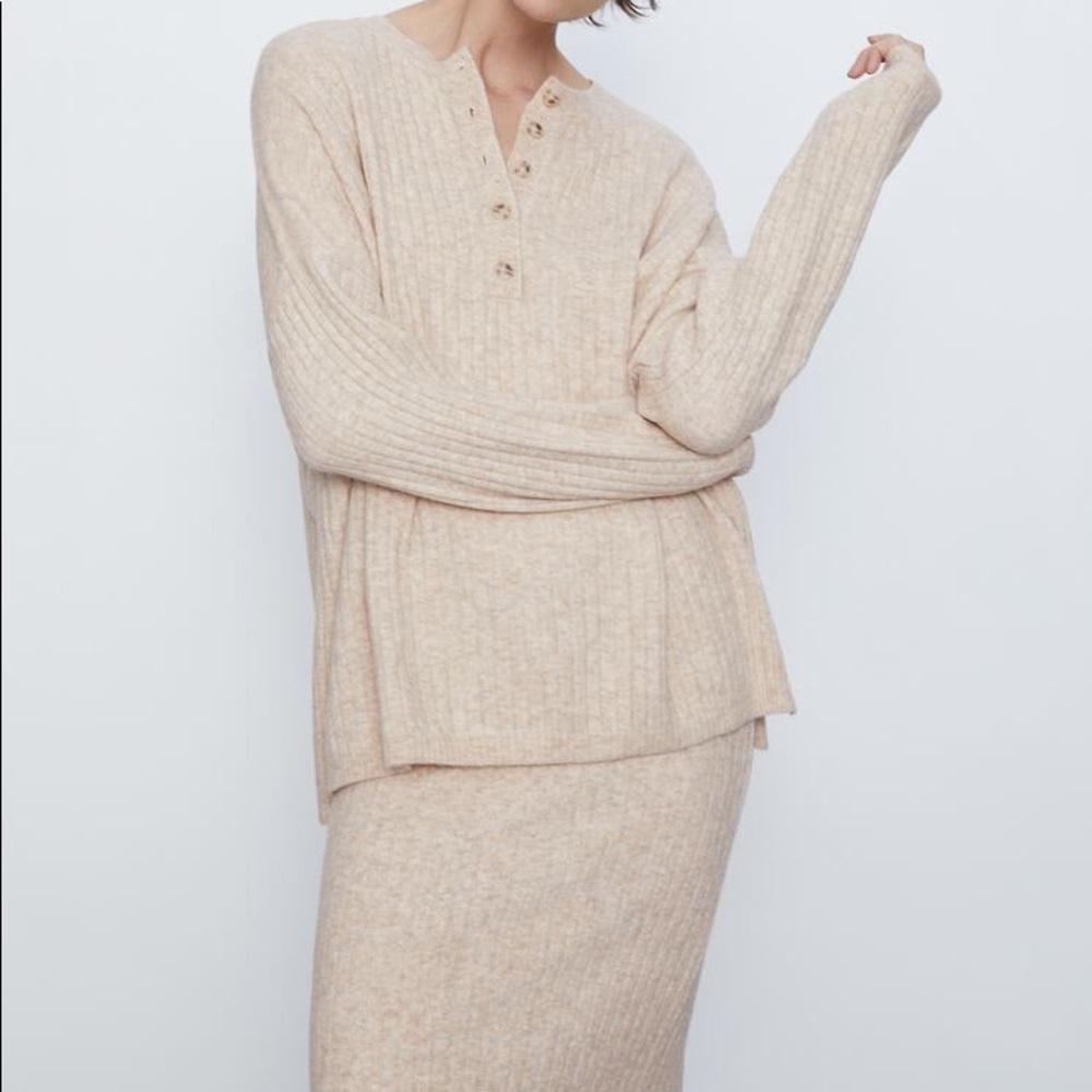 Zara ribbed skirt set